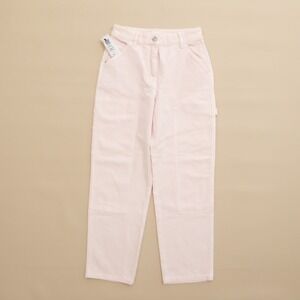 Wilfred Free Women Brennan High-Rise Cotton Utility Pants Strawberry Pink Size 0